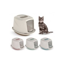 10586 Maison de toilette pour chats GALAXY 45x36x31,5cm avec palier anti-poils