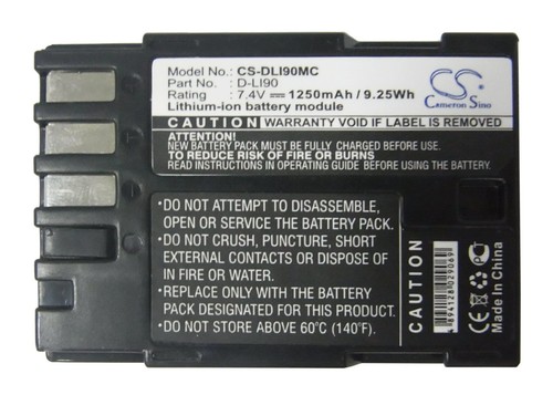 Batterie 1250mah li90 - d-li90, pour
