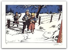 Affiche Sérigraphie Walthéry Natacha Hommage à Hergé Signée 30x40 cm