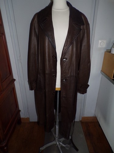 Manteau cuir long - en,