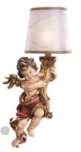 Ange avec lampe - en, bois