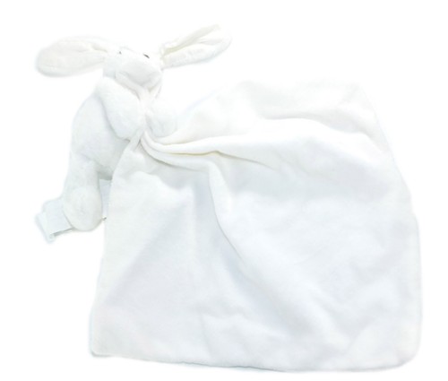 Doudou lapin mouchoir blanc - lapin,