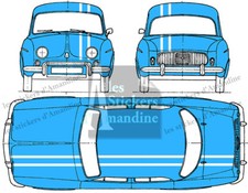 BANDES POUR RENAULT DAUPHINE GORDINI AUTOCOLLANT STICKER AUTO BD108