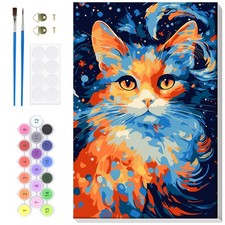 Numero Child Adult Painting with Colorful Cat Frame Painting by Numero Adult...