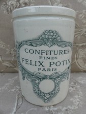 OLD JAM JAR FELIX GOSSIP PARIS PATINA ANTIQUE FRENCH MARMALADE POT XIX