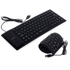 Clavier Silicone étanche Noir USB Qwerty pour PC Ordinateur PS4 Universel