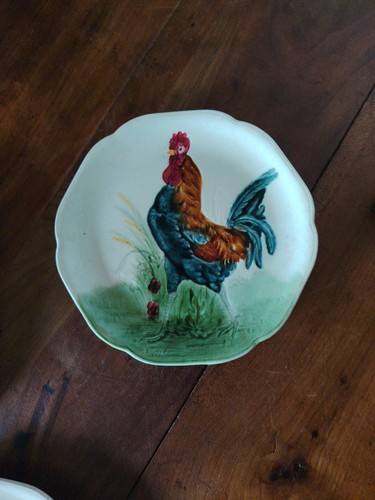 Assiette coq barbotine - assiette, de