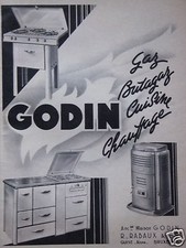 PUBLICITÉ 1952 GODIN POELES