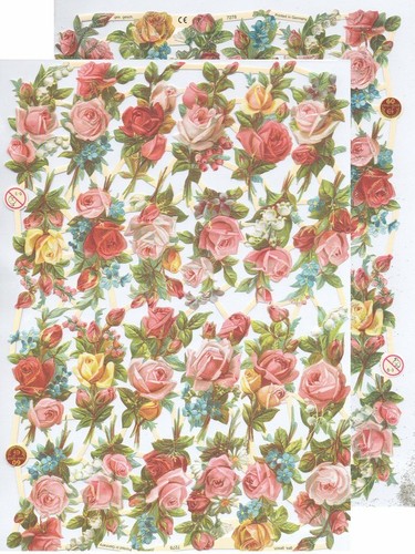 Chromo découpis roses - ef,