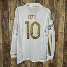 Real Madrid 2011-12 Home Long Sleeve Soccer Jersey Ozil #10 Adidas Men’s M