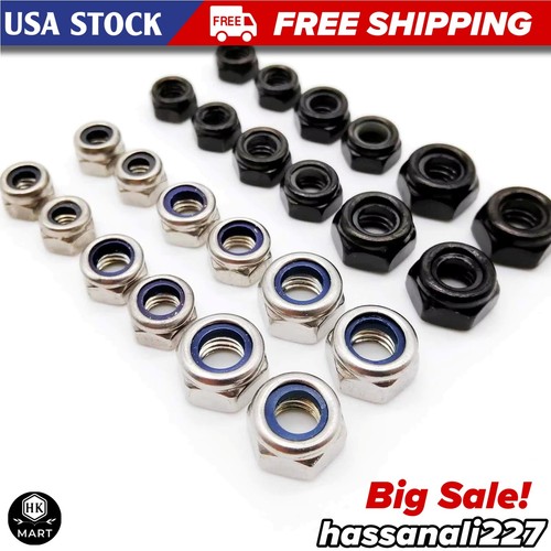 Stainless steel nylon lock nut - steel,