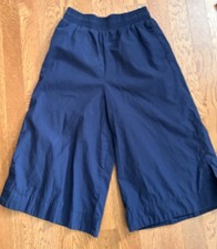 Anthropologie Pants Maeve Culottes High Rise Wide Cropped Leg Navy Blue Sz M