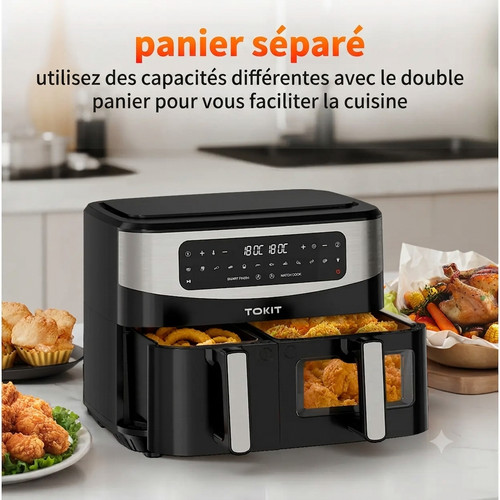 Friteuse sans huile 10l double - huile,