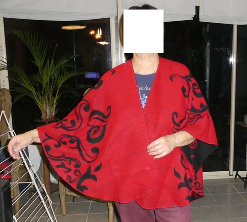 Cape poncho rouge - poncho,
