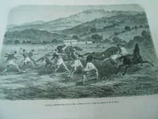 Engraving 1866 - The Alona to Achmed Aga - Prairie Horses