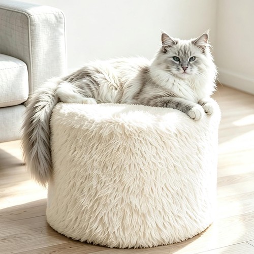 Round portable storage ottoman - round,