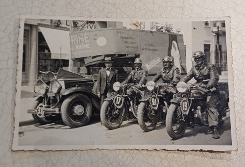 Cpa tour maroc 1939 motos - maroc,
