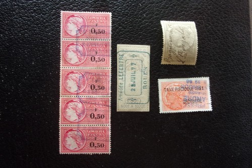 France timbres fiscaux - fiscaux, obl