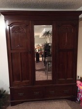 English Walnut turn-of-the-century 1900 armoire.