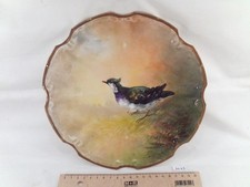Limoges porcelain plate bird decor circa 1900 HADDRESS (DE43)