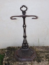 -JOLI ANCIEN PORTE PAPRAPLUIES ou CANNES FONTE EMAILLEE MARRON début XXe  D  B