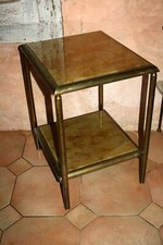 Bout de canapé design 60/70 maison Baguès Charles laiton et verre laqué