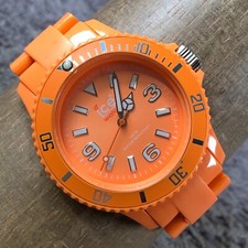 Ice-Watch Men Sport Rotating Bezel Orange Plastic Band Quartz 40mm Watch 8"