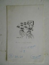 André LEBON dessin signé hommage  à Maurice Chevalier publié 7 Jours 1967!