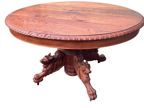 Table ronde rallonge fin - table, à