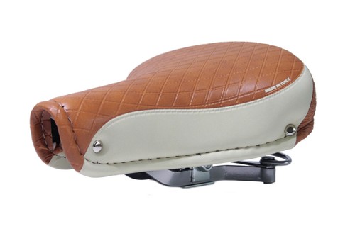Selle rétro marron blanc - selle,