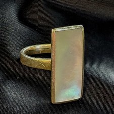 Bague Artisan Style Moderniste Argent 925 Nacre Taille 53