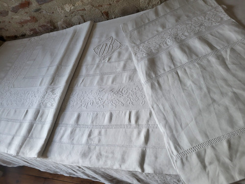 N18 ancienne parure drap - parure,
