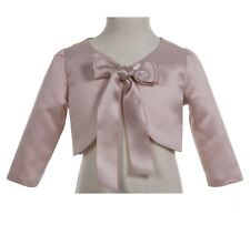 3/4 Sleeves Satin Flower Girl Bolero Girl Jacket Cape Shrug Dress Cover Up New