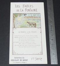 CPA ROYAT CHOCOLATE A LA MARQUISE DE SEVIGNE FABLES LA FONTAINE FONARD GRAPES
