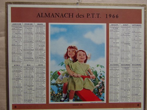 Calendrier almanach ptt - §,