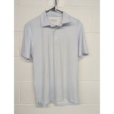 Neuf Vineyard Vines Jim Nantz Petit Bleu Golf Chariots Imprimé Polo Performance
