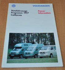 1997 Volkswagen T4 California Press Kit Folder Factory Photo Brochure Prospekt