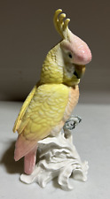 Karl Ens Germany 11" Large Pink Yellow Cockatoo Parrot Bird Figurine Mint