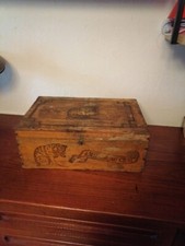 Boite Bois Amidon Au Chat 1900