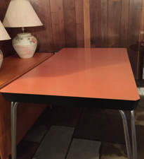 Vintage Pink Formica Top Kitchen Dinner Table Dinette Retro 1960s