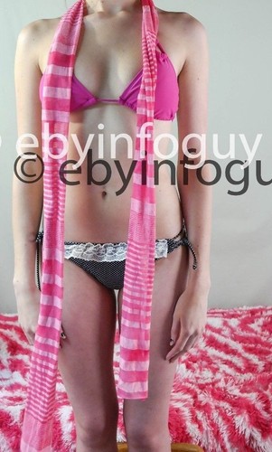 Stylish pink stripe scarf - ,