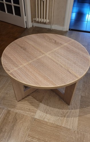 Table basse ronde - bois, beige