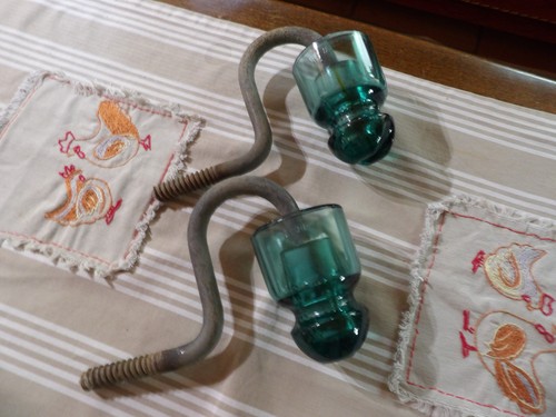 Paire isolateurs verre - d'isolateurs, en