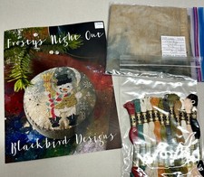 Kitted~Blackbird Designs FROSTY'S NIGHT OUT Cross Stitch Chart, Fabric & Floss