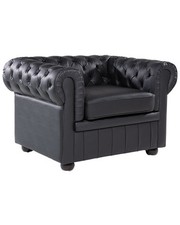 Fauteuil en Cuir Noir Dossier