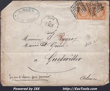 FRANCE N°38x2 SUR LETTRE AVEC