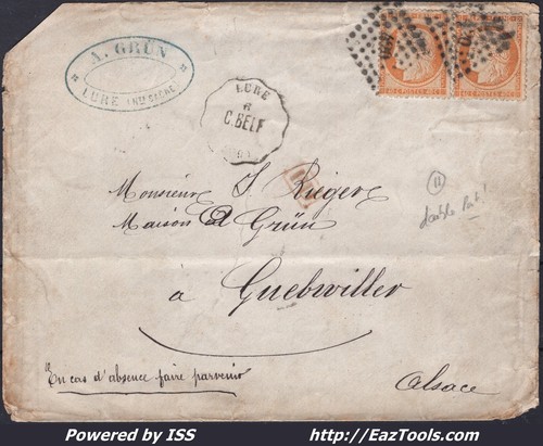 France 38x2 sur lettre - france, avec