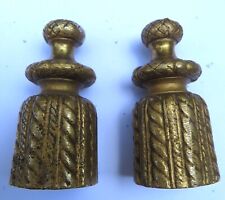 DOUBLE CURTAIN GUIDE BRONZE 19TH CENTURY TASSELS TRIMMINGS Napoleon III THE PAIR