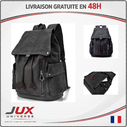 Sac dos toile - toile, cuir