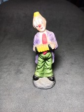 Vintage 1981 Enesco Porcelain Clown Statue Figure Taiwan Designed Giftware 7.5"